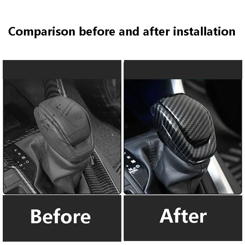 Carbon Fiber ABS Car Styling Parts Gear Head Shift Knob Cover Trim For Toyota RAV4 Venza Harrier Highlander Car Accessories