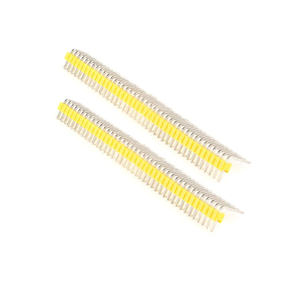 10pcs 40 Pin 1x40 Single Row Right Angle Male 2.54mm Breakable Pin Header Connector Strip For Arduino Yellow