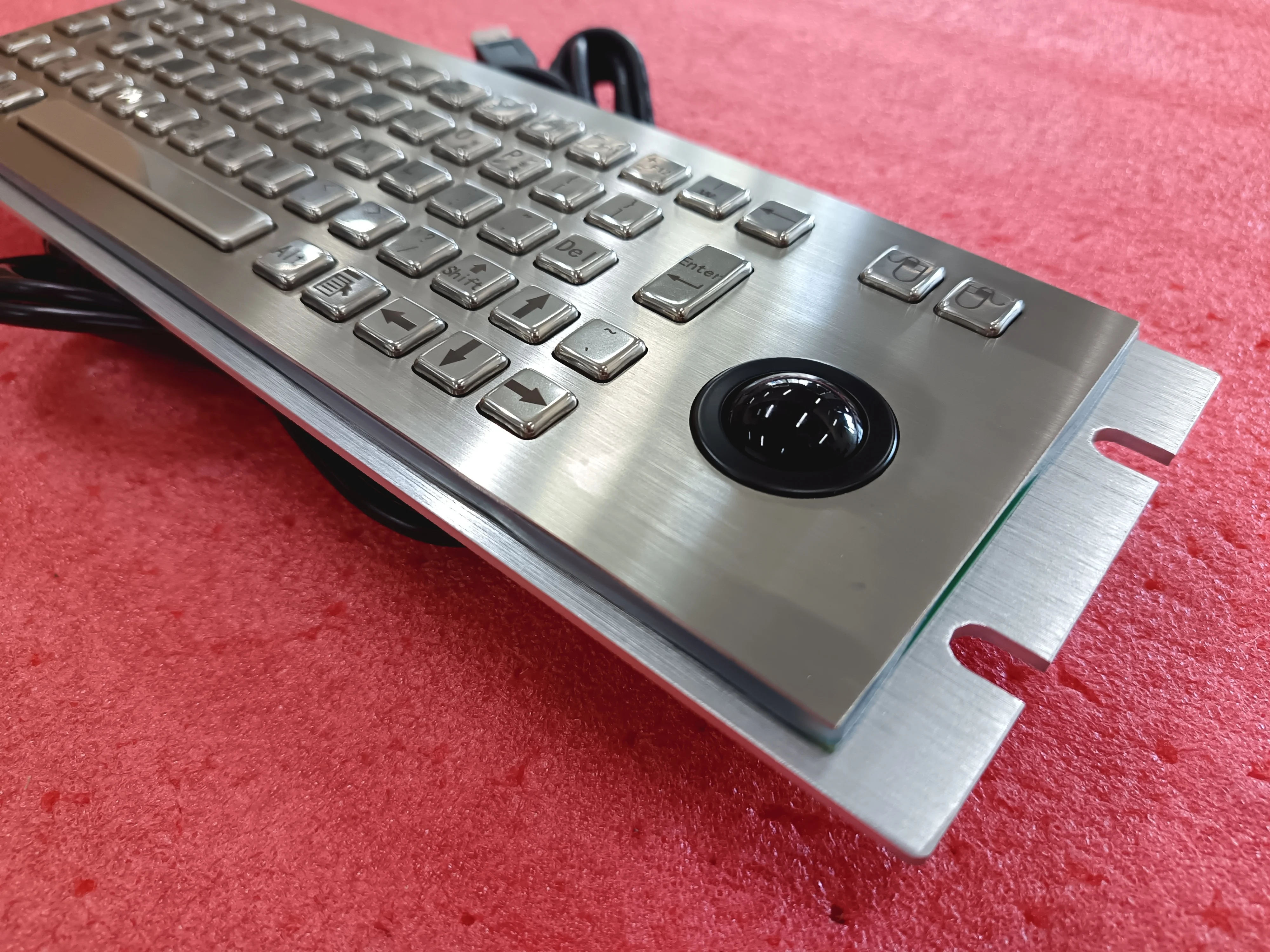 Imagem -05 - Teclado de Metal Industrial de à Prova Dágua Robusto com Trackball Integrado de 25 mm de Diâmetro para Console Terrestre Uav Aço Inoxidável