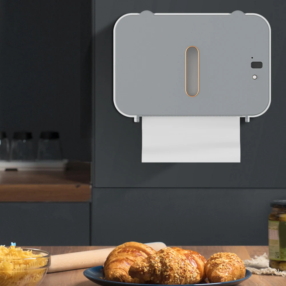 

Wall Mount Paper Shelves Waterproof Smart Sensor Lavatory Roll Organizer USB Charging No Hole Installation Multifunctional