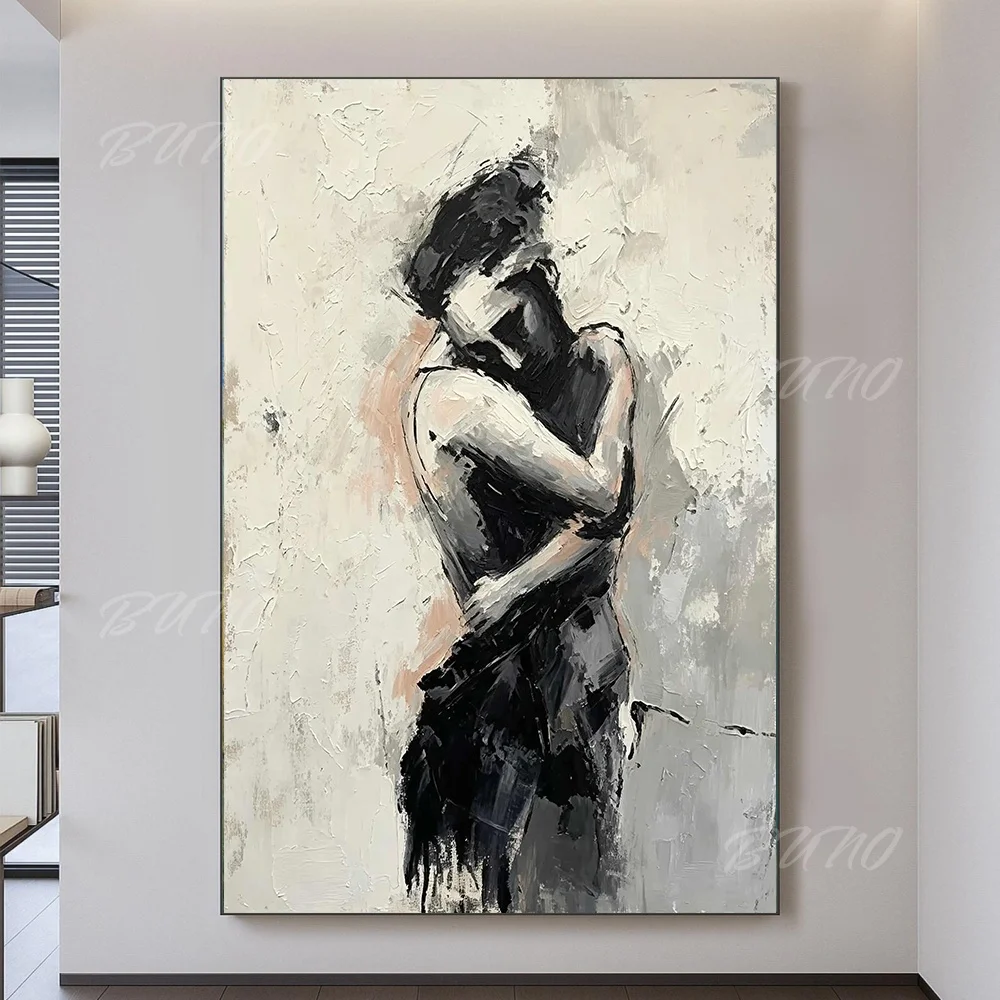 dipinto-a-olio-astratto-100-fatto-a-mano-originale-in-bianco-e-nero-raffigurante-amanti-senza-cornice-su-tela-per-decorare-la-casa-il-soggiorno-e-la-camera-da-letto