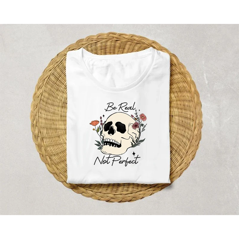 DTF Heat Iron On Skull DIY Sticker Flower Series Thermals Cartoon Fashionable Women Transfer Bow Patches DIY