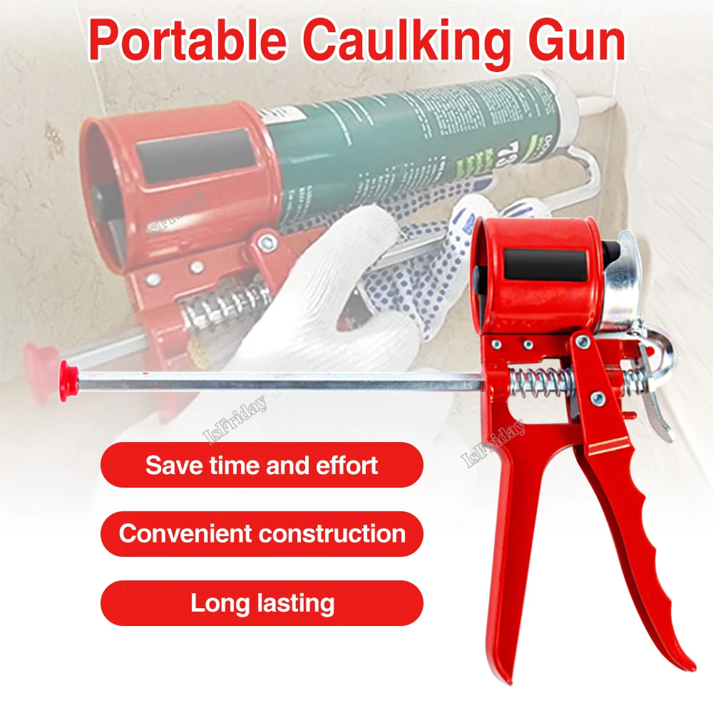 Portabel Caulking alat pengisi aluminium Aloi Manual silikon Caulking Gun lem kaca profesional Sealant alat Caulking untuk rumah