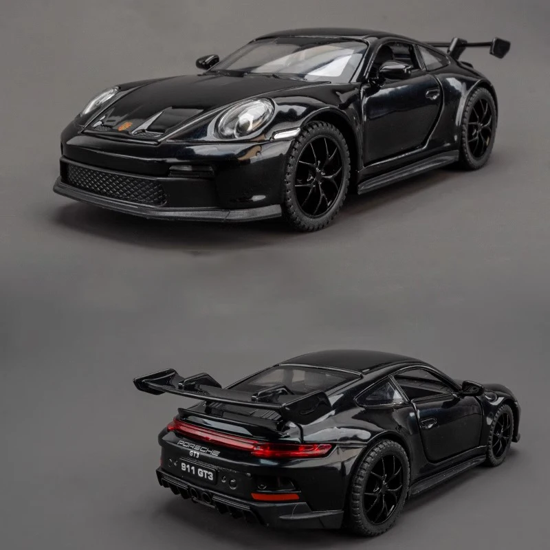 Modelo de coche deportivo de aleación 1:32 911 GT3 RS, vehículo de carreras de Metal fundido a presión, modelo de alta simulación, luz de sonido, juguete para regalo para niños