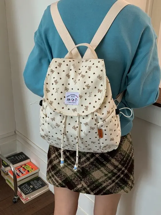 

Студенческая объединительная сумка в горошек, большая Capaci op Street, универсальная, легкая, дышащая, с двумя плечами, Sweet School Sle