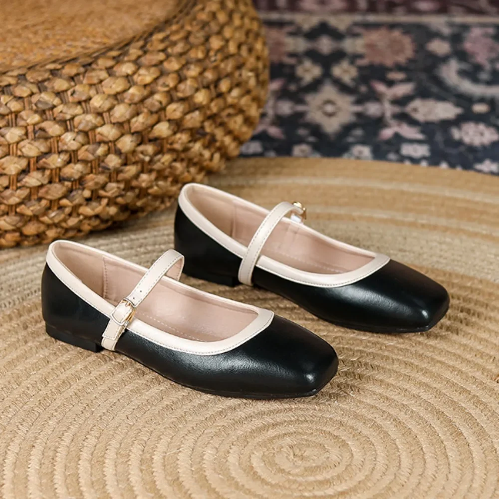 

Женские туфли на плоской подошве, весна и лето, маленькие кожаные туфли Мэри Джейн, новые женские французские балетки, женские туфли-лодочки на плоской подошве