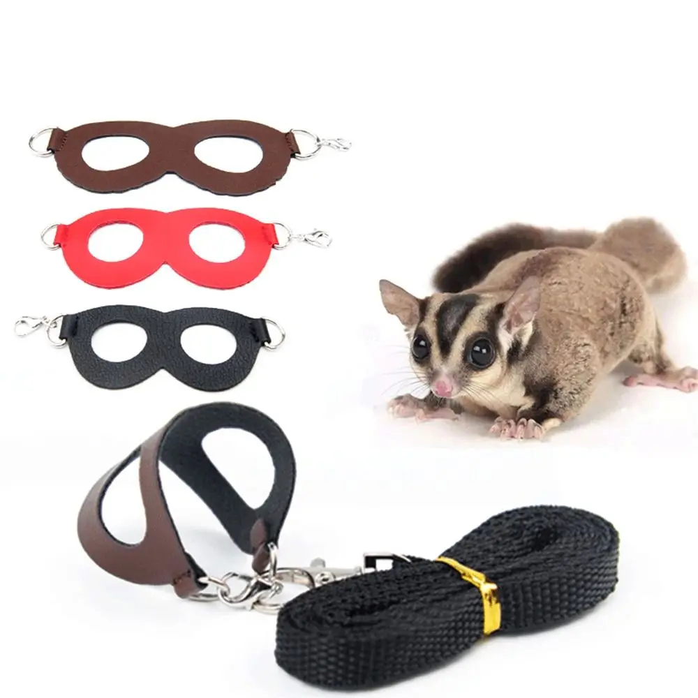 1SET PU Leather Hamster Chest Strap Small Squirrel Leash Traction Rope Pet Sugar Glider Guinea Pig Harness Anti Lost Rope