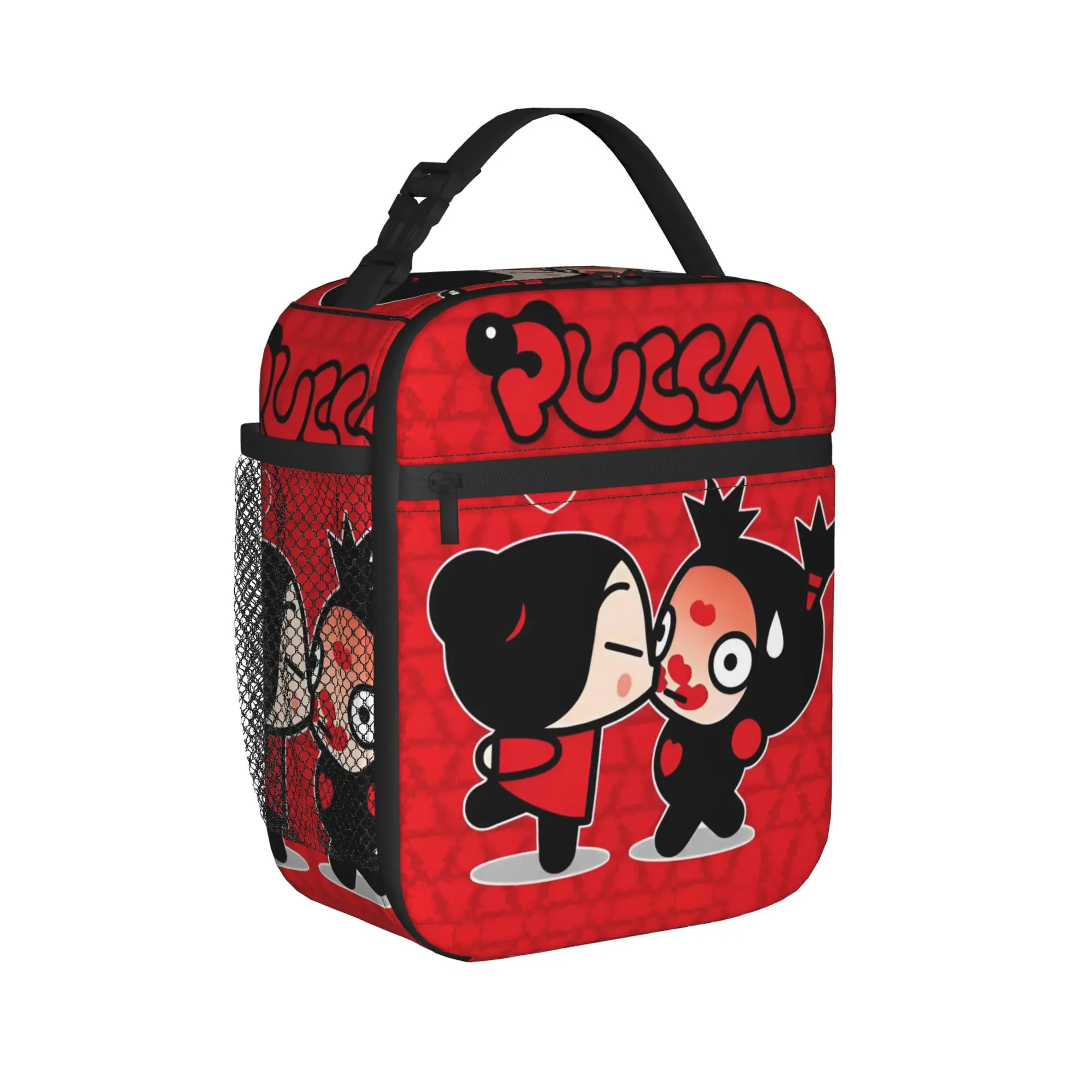 Funny Love Garu Pucca Anime Insulated Lunch Bag Thermal Bag Reusable,Meal Container  Leakproof Tote Lunch Box College  Travel