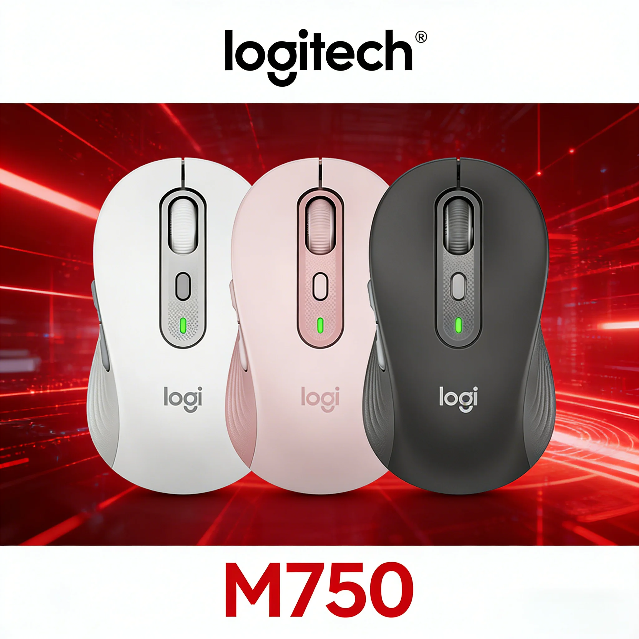 

Беспроводная двухрежимная Bluetooth-мышь Logitech M750, бесшумная, синхронизация через плечо для бизнеса и офиса