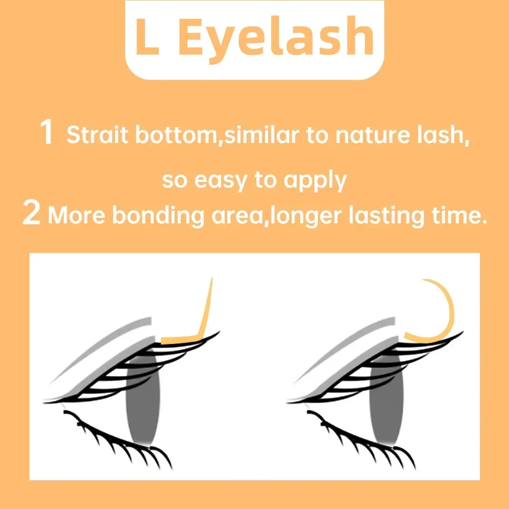 Yelix L Eyelash Individual Eyelashes Natural Silk Mink Matte Eyelashes Extension L+/LC/L/LU Curl False Lashes Makeup Tools