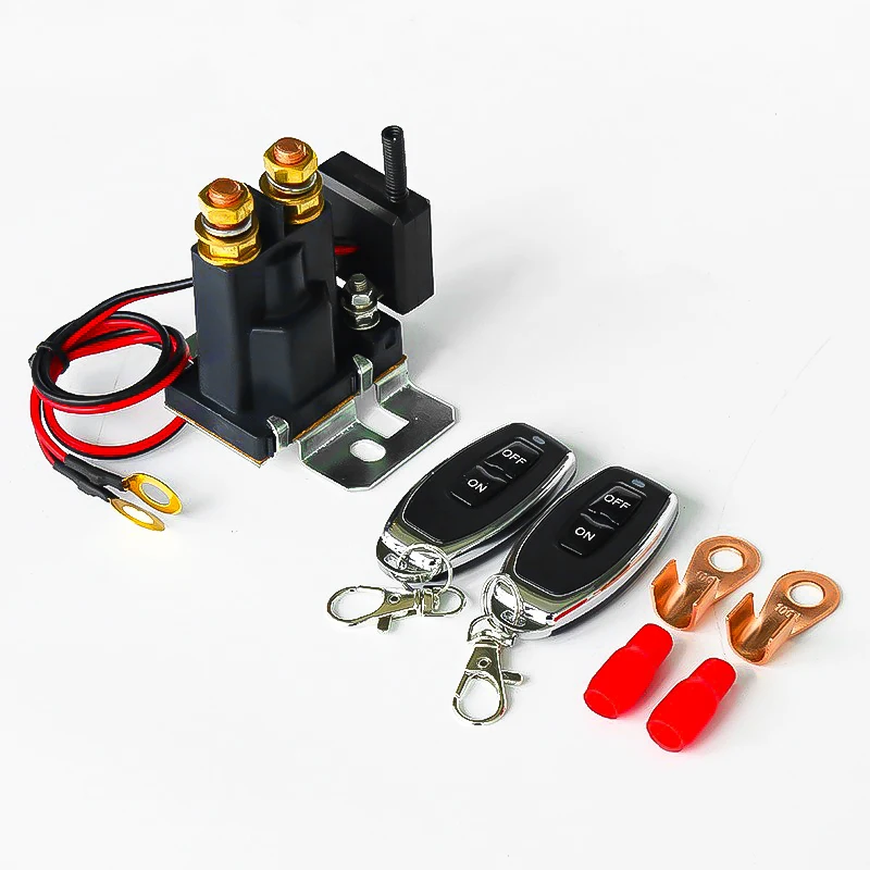

Remote Control Power Switch Battery Disconnect Switches 12V 200A Anti-Theft Remote Switchs Relay Fobs 2 keys for Auto Truck