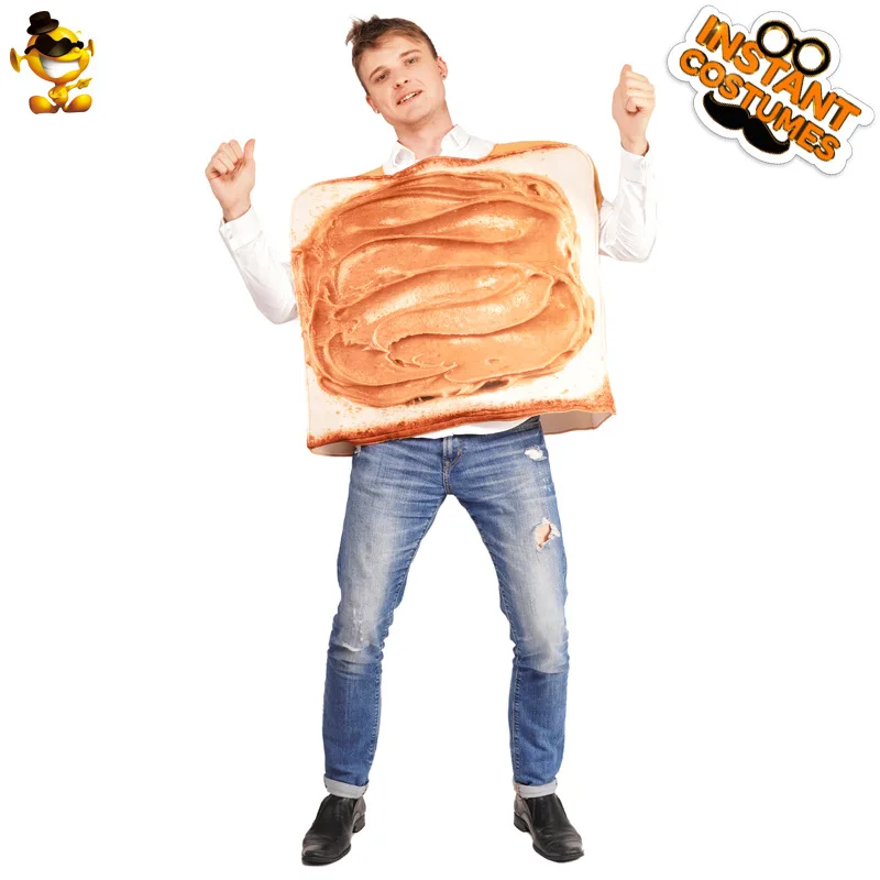 Divertente costume da brindisi al burro di arachidi per coppia adulta per oggetti di scena per feste alimentari per spettacoli teatrali cosplay