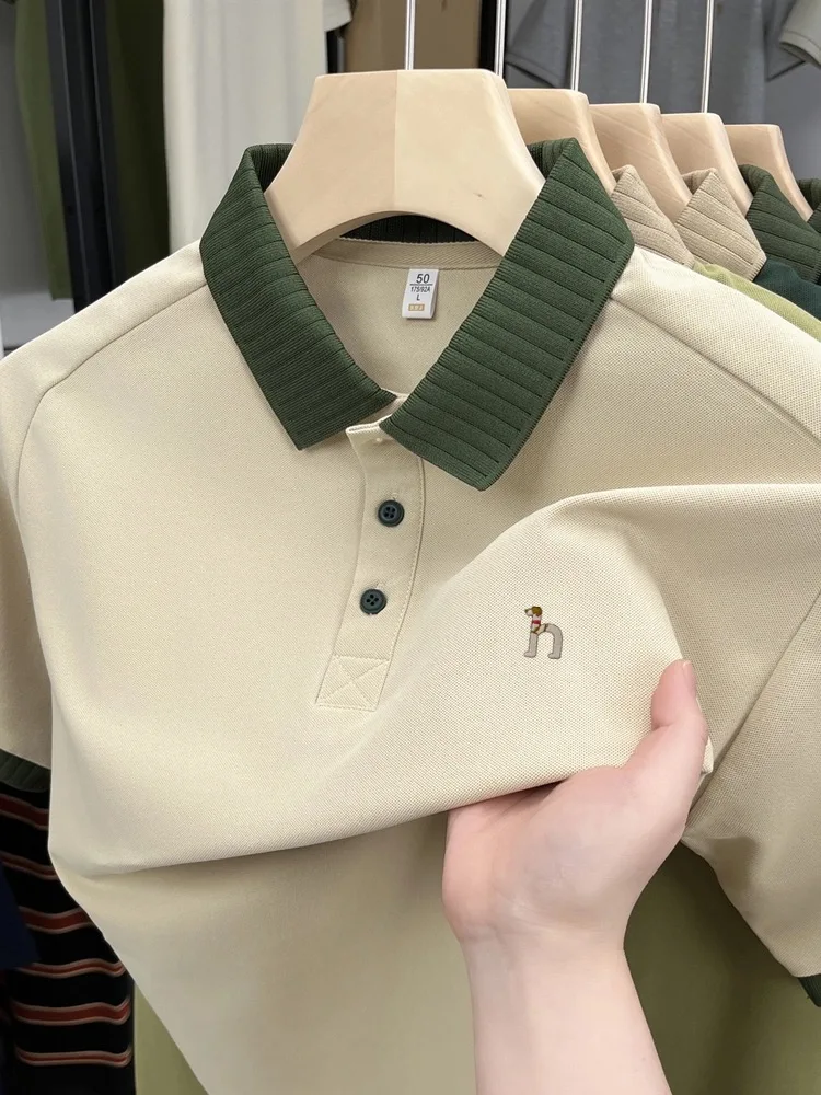 

Summer new lapel T-shirt casual comfortable breathable men's short sleeve high-end brand POLO shirt exquisite dog embroidery top