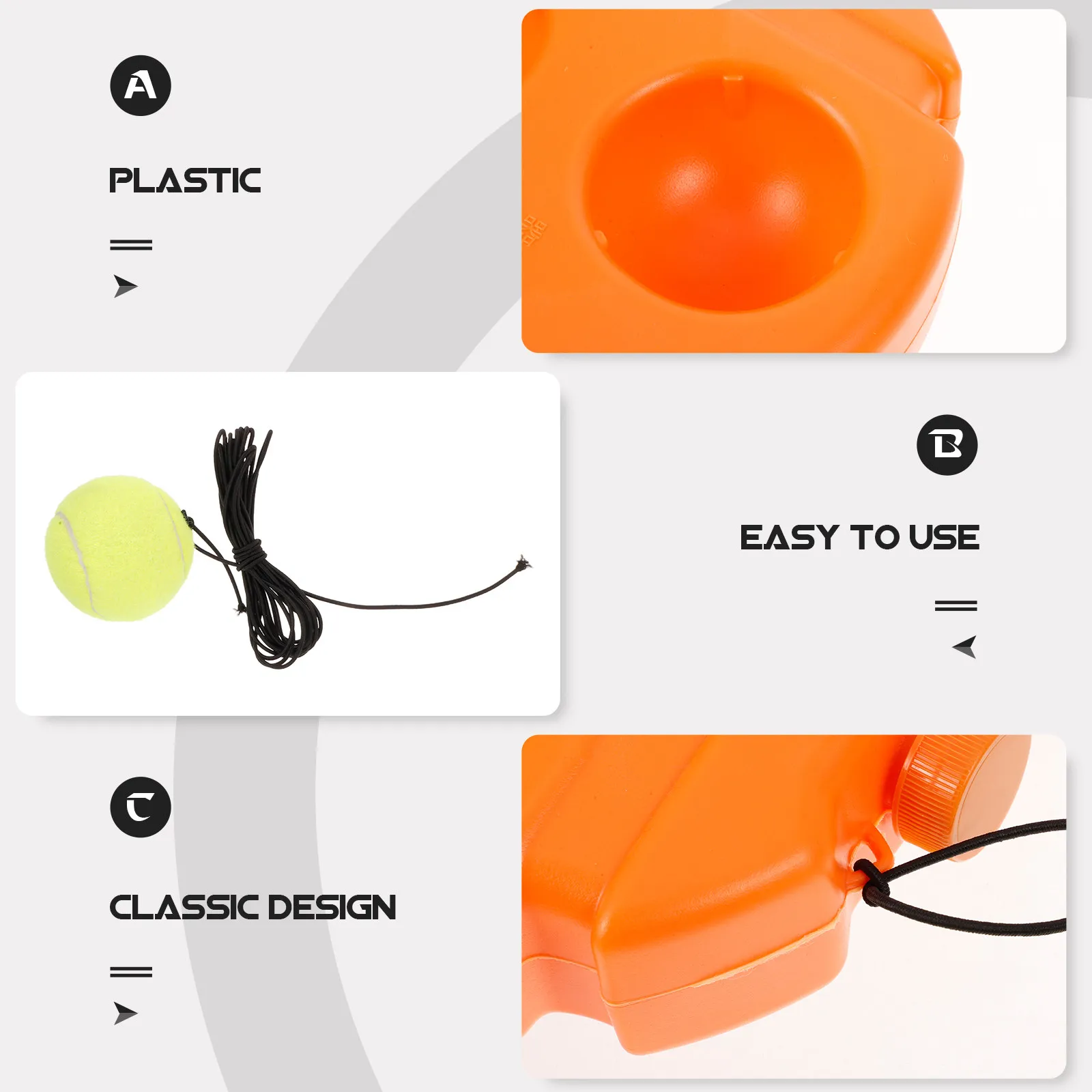 

1Set Tennis Training Device for Solo Practice Rebounder Base with Nylon Plastic Construction Indoor Outdoor Family Friendly