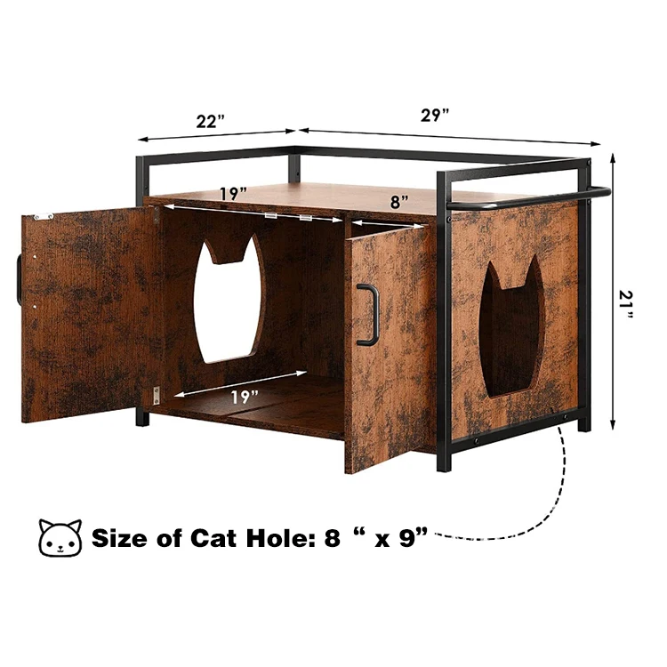 Indoor House Furniture Customized Wholesale Enclosed Cat Washroom Hidden House Pet Furniture