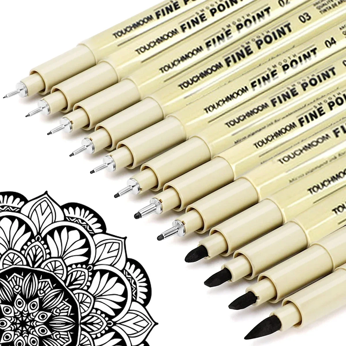 

6-12Pcs/Set Hook Needle Pen Hand-painted Fineliner Sketch Pen Student Study Office Supplies Special Stationery Art Supplies