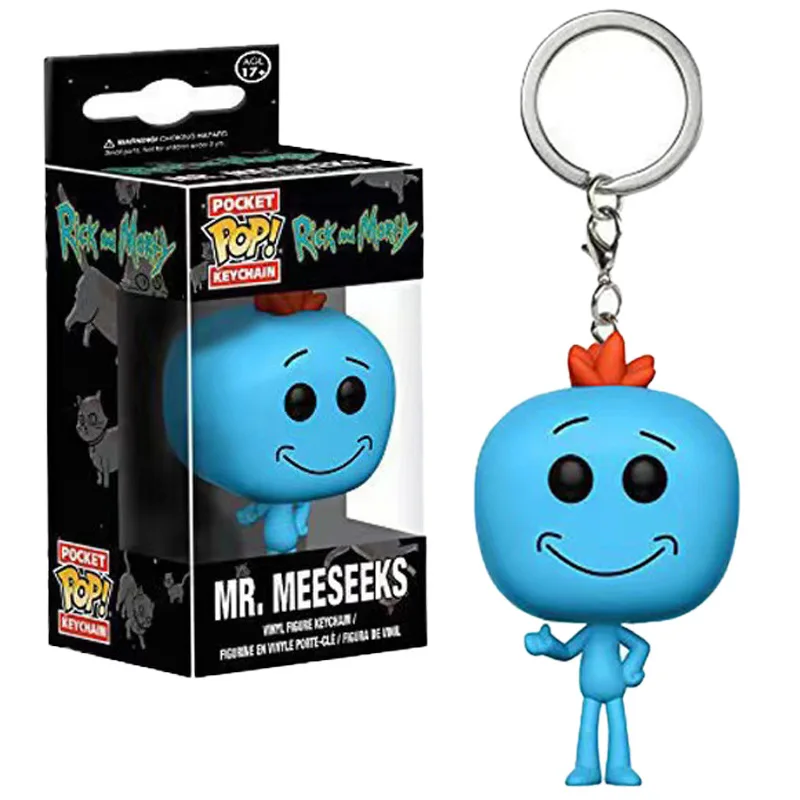 Anime Funko Pop Key Chain Rick And Morty Figure Backpack Pendant Dolls Decoration Car Key Accessory Toys Collect Model