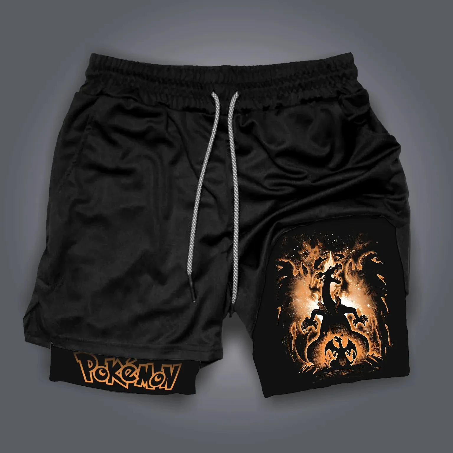pokemon-anime-colaboracao-2-em-1-shorts-de-dupla-camada-unissex-verao-novo-fitness-natacao-respiravel-secagem-rapida-calcoes-esportivos