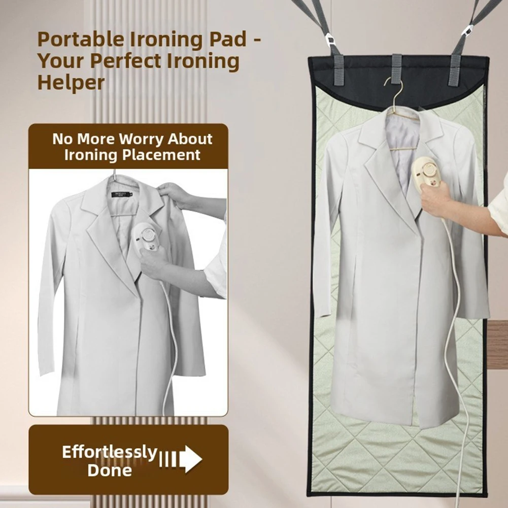 Portable Ironing for surface Protective Ironing Mat Withstands 200 Degrees F Elastic Strap Attachment Space Saving Design