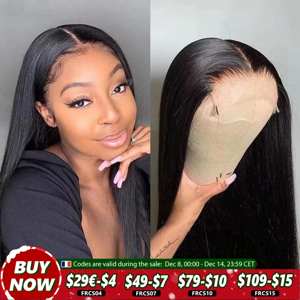 HD koronkowa peruka z przodu ludzkie włosy 13x4 13x6 koronkowa peruka na przód 30 Cal peruka z prostymi włosami kości przezroczysta koronka 5x5 9x6 bezklejowa peruka z bliska