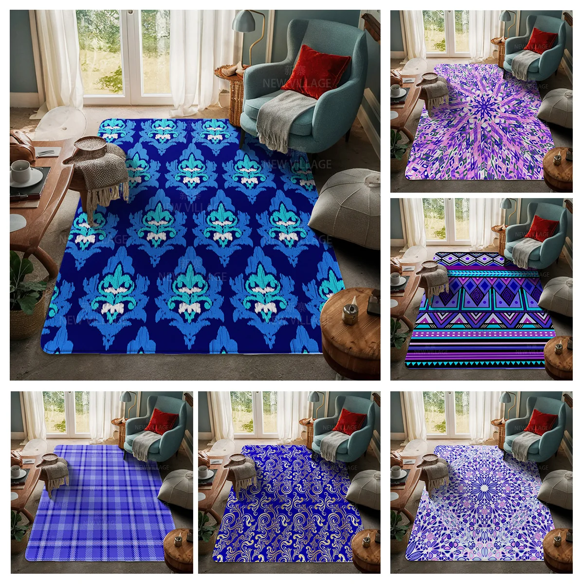House entrance carpet Home door mat Living Room Bath Foot decoration non-slip rugs Modern geometric pattern nordic simple boho
