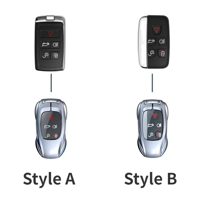 

Car Accessories Zinc Alloy Silver/Black Car Key Protection Shell Cartoon Smart Remote Key Cover For Jaguar XE XF F-PACE F-TYPE