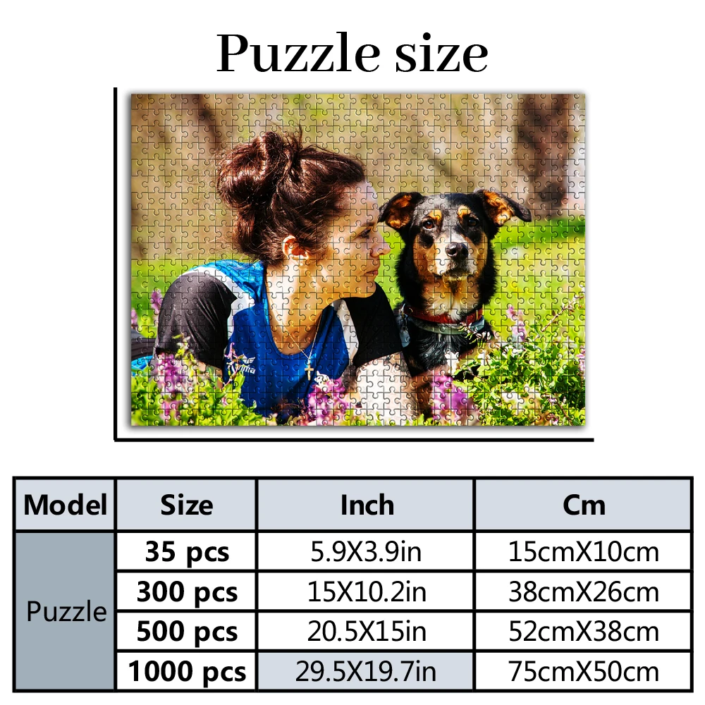35/300/500/1000pcs Personalized Custom Photo Puzzle family photo Customize Jigsaw Gifts Family Educational Toys