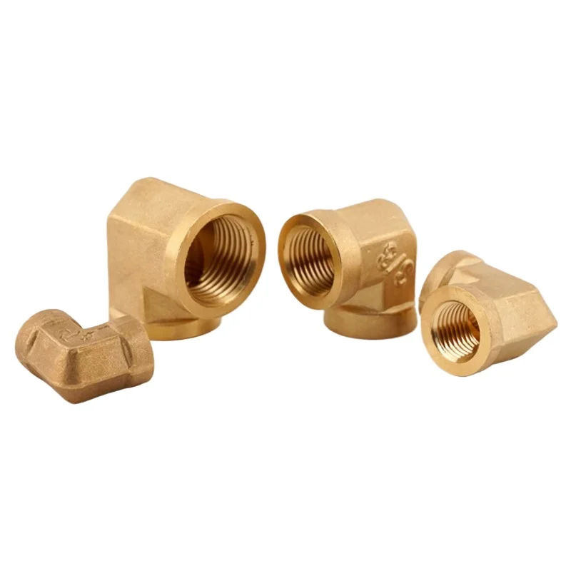1、2、3、4 inch brass inner tube elbow, US standard NPT thread, 90-degree right-angle joint, flexible pipe fitting