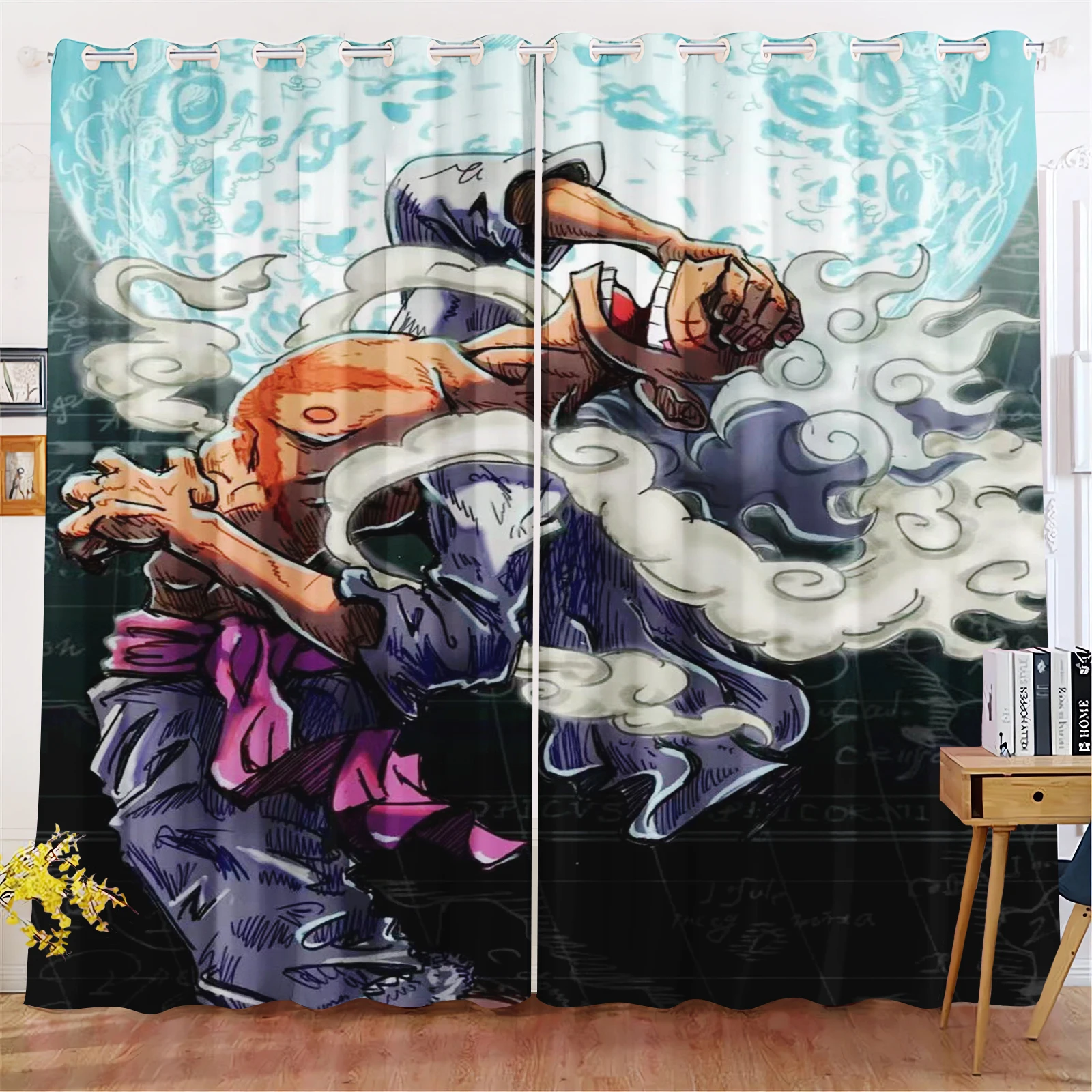 Monkey D Luffy Curtain Cartoon Blackout Polyester One Piece Fashion Suitable Bedroom Kids Home Adult Room Decoration