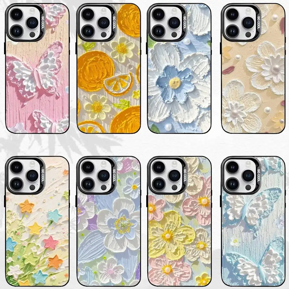 حافظة هاتف ثلاثية الأبعاد لهاتف iPhone17,16,15,14,13,12,11 Plus، Pro Max غطاء داخلي مطلي بالفضة باللون الأسود