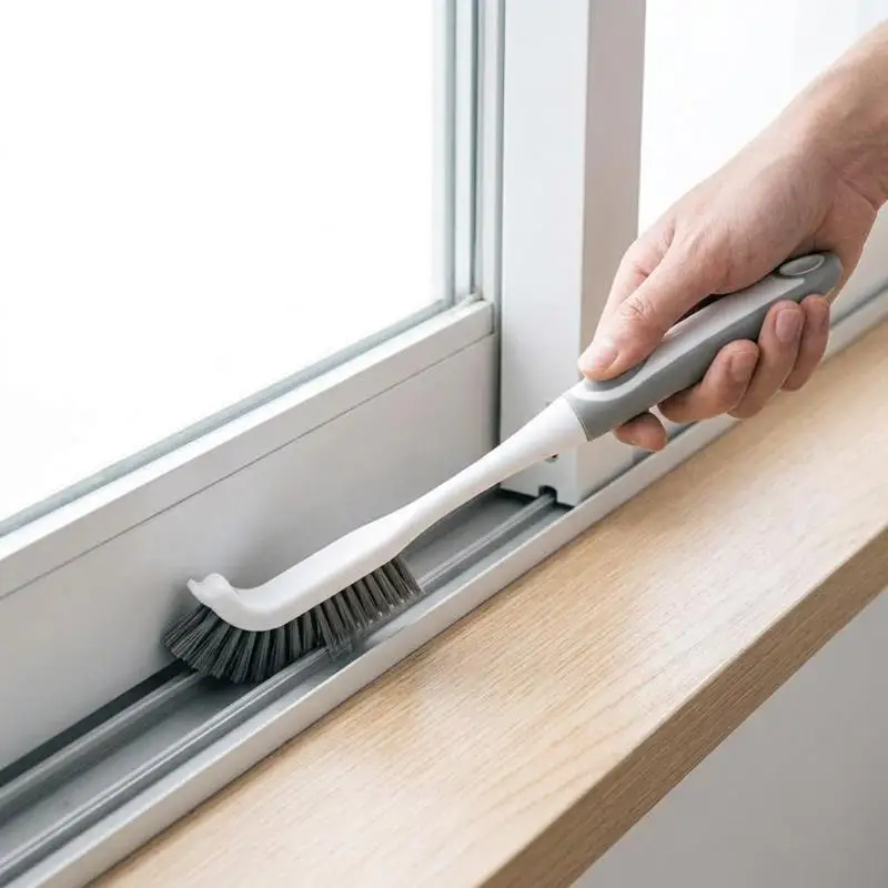 Long Handled Bathroom Double Sided Crevice Brush Wall Mounted No Dead Corners
