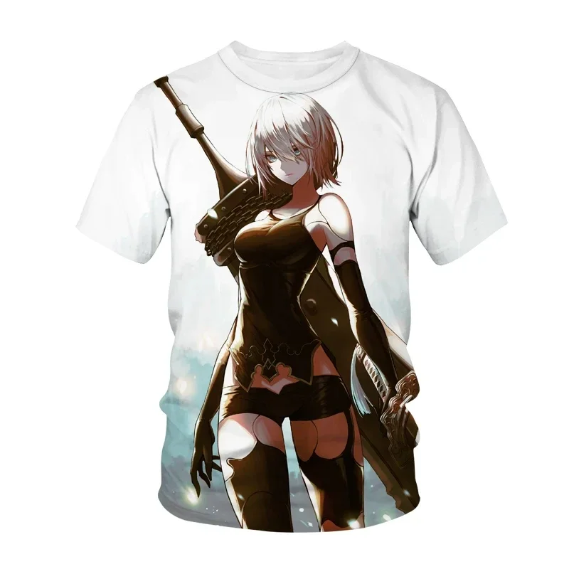 2024 Summer New Machine Neil 3D Printed O Collar T-shirt Anime Game Sexy Cute Girl Street Women Fashion T-shirt Harajuku Unisex