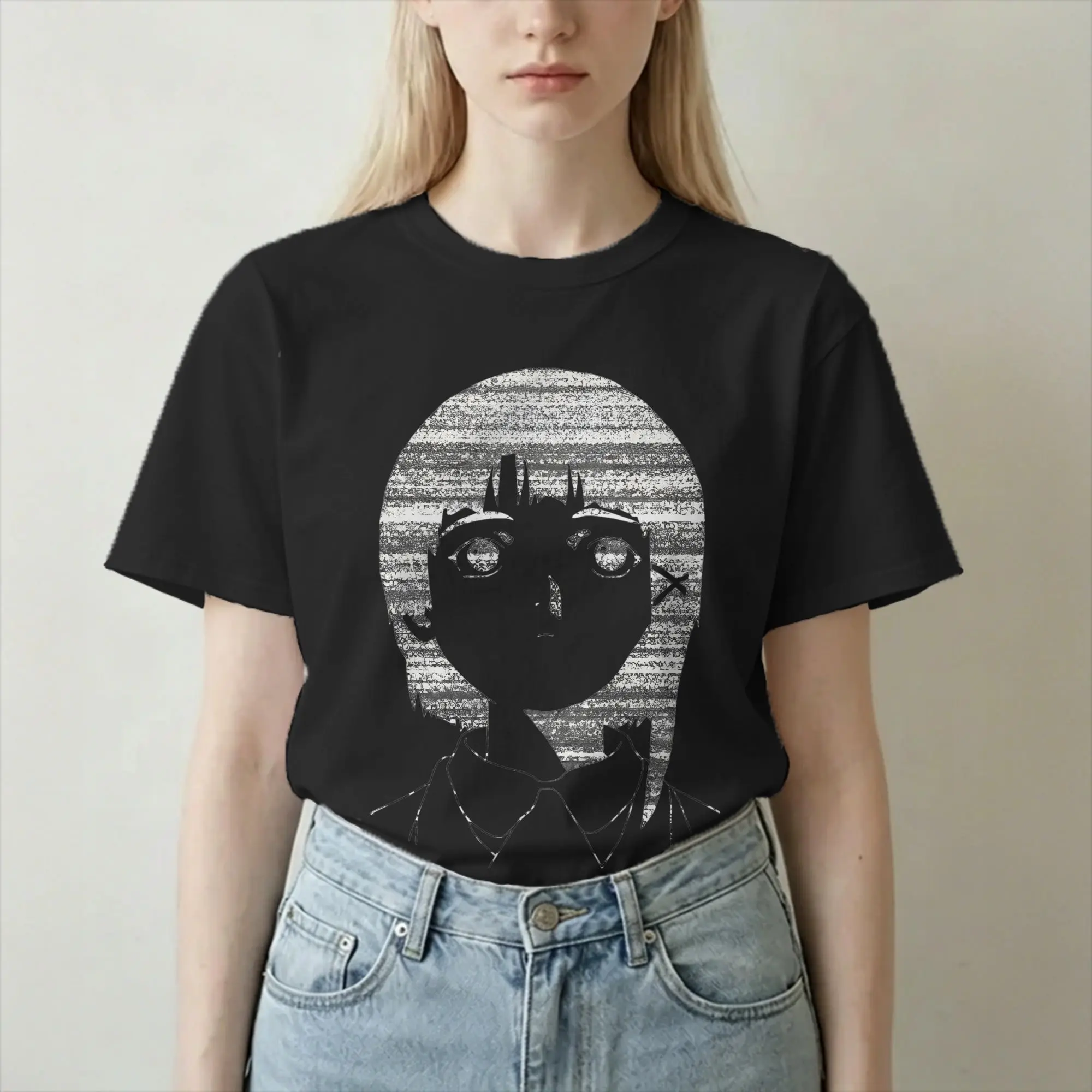 Serial Experiments Lain White Noise Men Women T Shirts Anime Lwakura Sci Fi Manga Novelty Tee Shirt T-Shirts Cotton Summer Tops