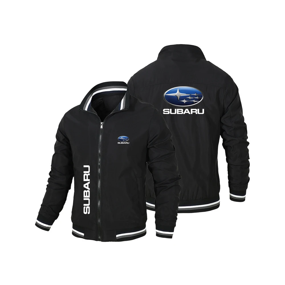

Coat Spring and Autumn High Quality Collar Men's Casual Sports Baseball Pilot SUBARU Printed Jacket Motorcycle Fashion Jacket Co