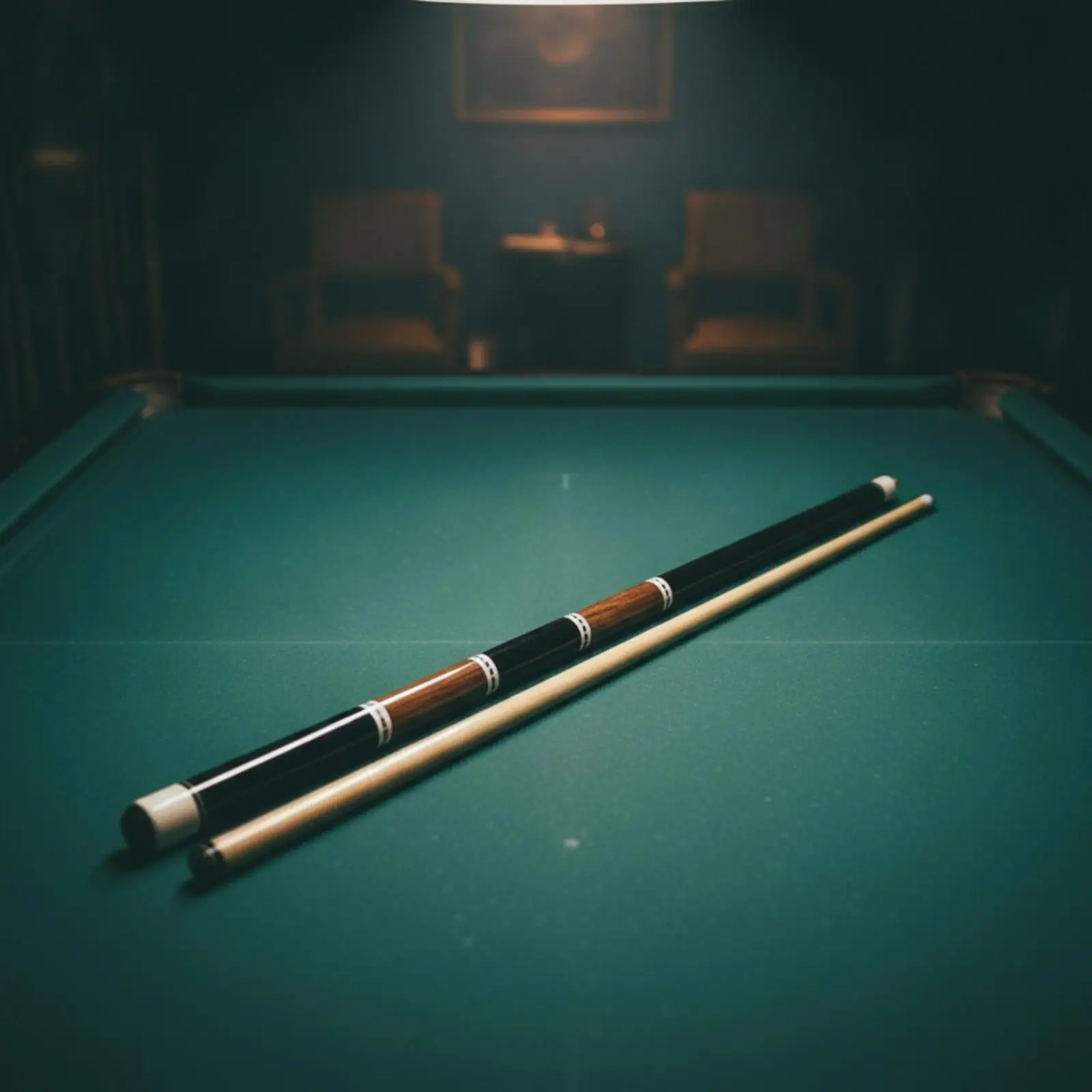 Portable Two Piece Billiard Cue Birch Wood 13mm Tip Threaded Joint with Caps for Billiard Room Transport Bag