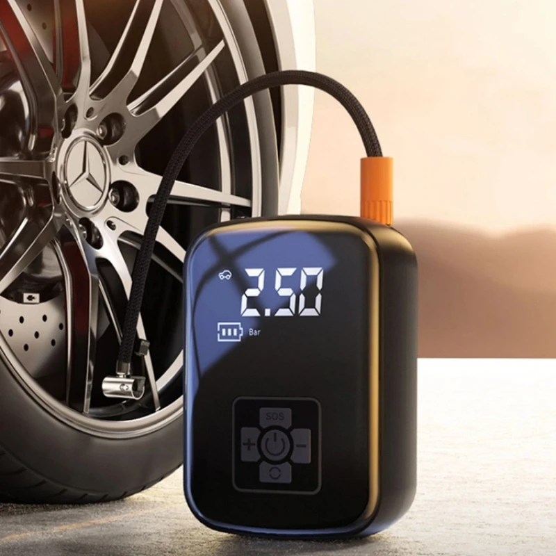 

Portable Wireless Tire Inflatable Pump LCD Display Mounted Motorcycle Bicycle Ball Car Electrical Air Pump Inflator Compressor
