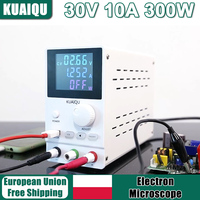 KUAIQU 30V 10A 300W DC Power Supply Programmable Knob Voltage Regulator OUTPUT USB 5V 2A Phone Charging White 220V/110V Source