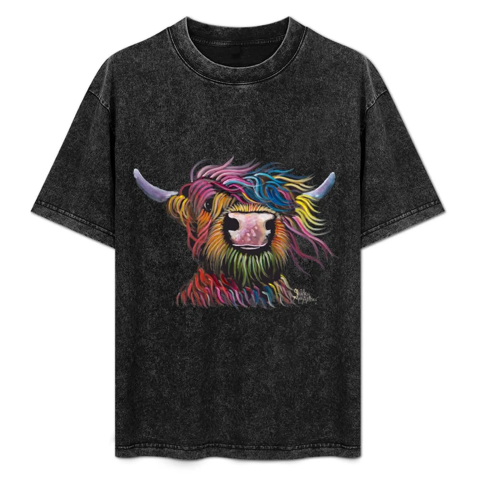

Футболка Scottish Hairy Highland Cow 'ROCK A BILLY' от Shirley MacArthur, забавные подарки, рубашки для фанатов спорта, мужские рубашки