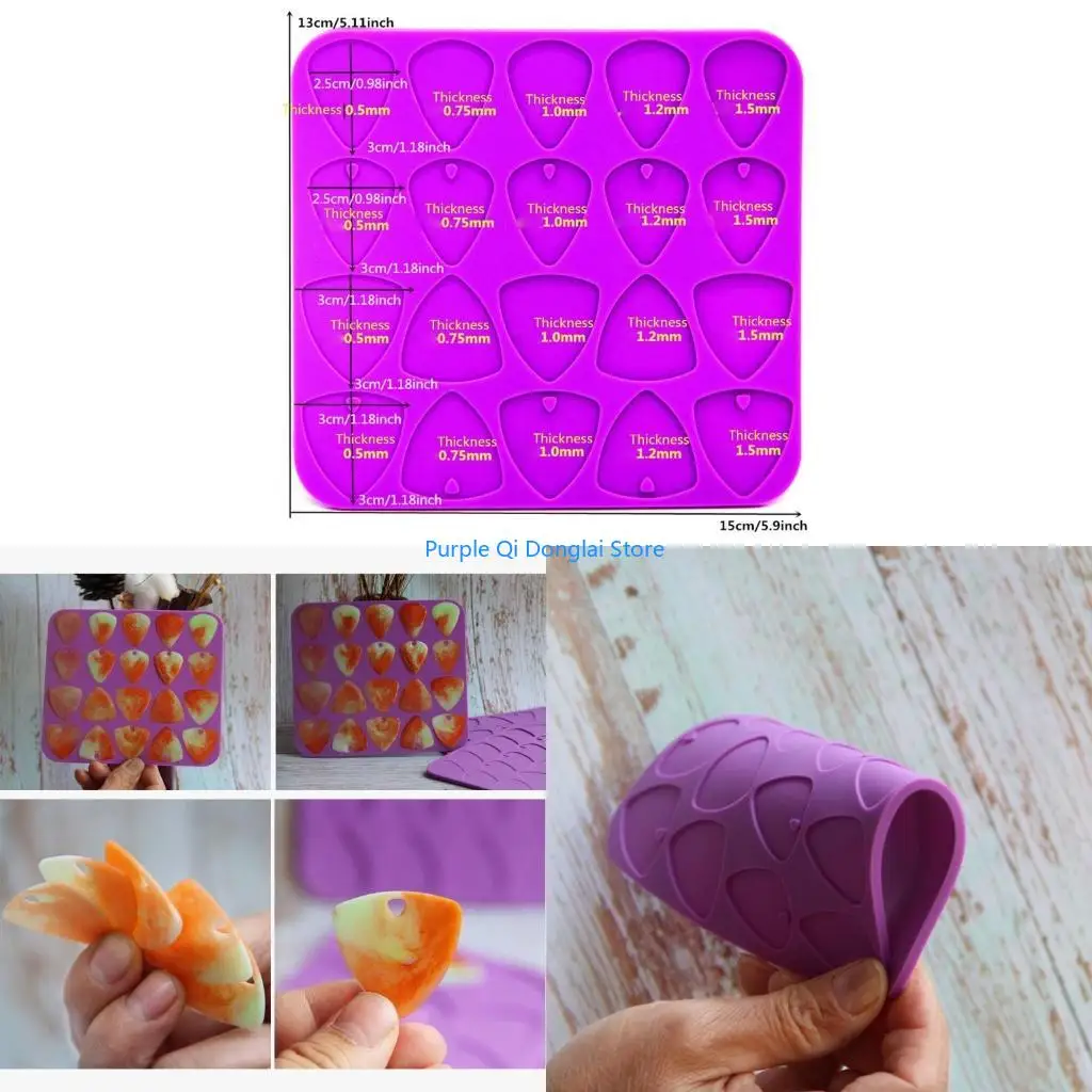 L21E Universal Guitar Picks Resin Mold Silicone Guitar Plectrums Resin Casting Mold