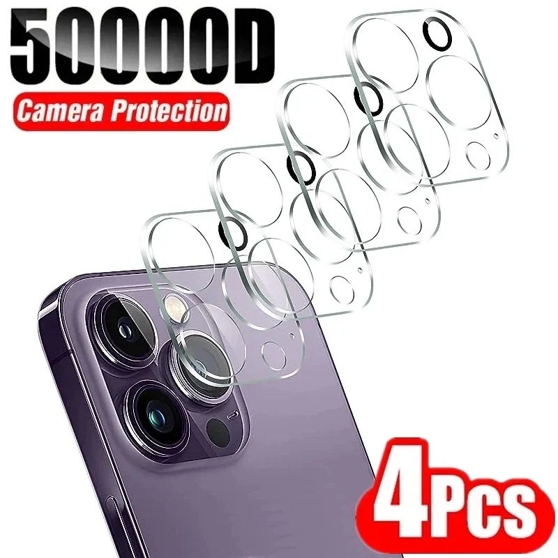 4PCS Full Cover Camera Lens Protector Glass For iPhone 11 12 13 14 15 Pro Max Mini Tempered Glass For iPhone 14 15 Plus Film