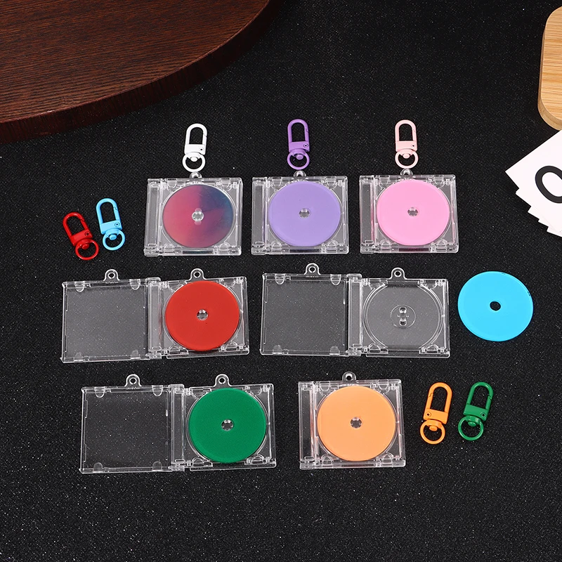 Blank Album CD Case Keychain Pendant Mini CD Player Keyring Peripheral Commemorative Album Key Holder DIY Bag Hanging Decoration