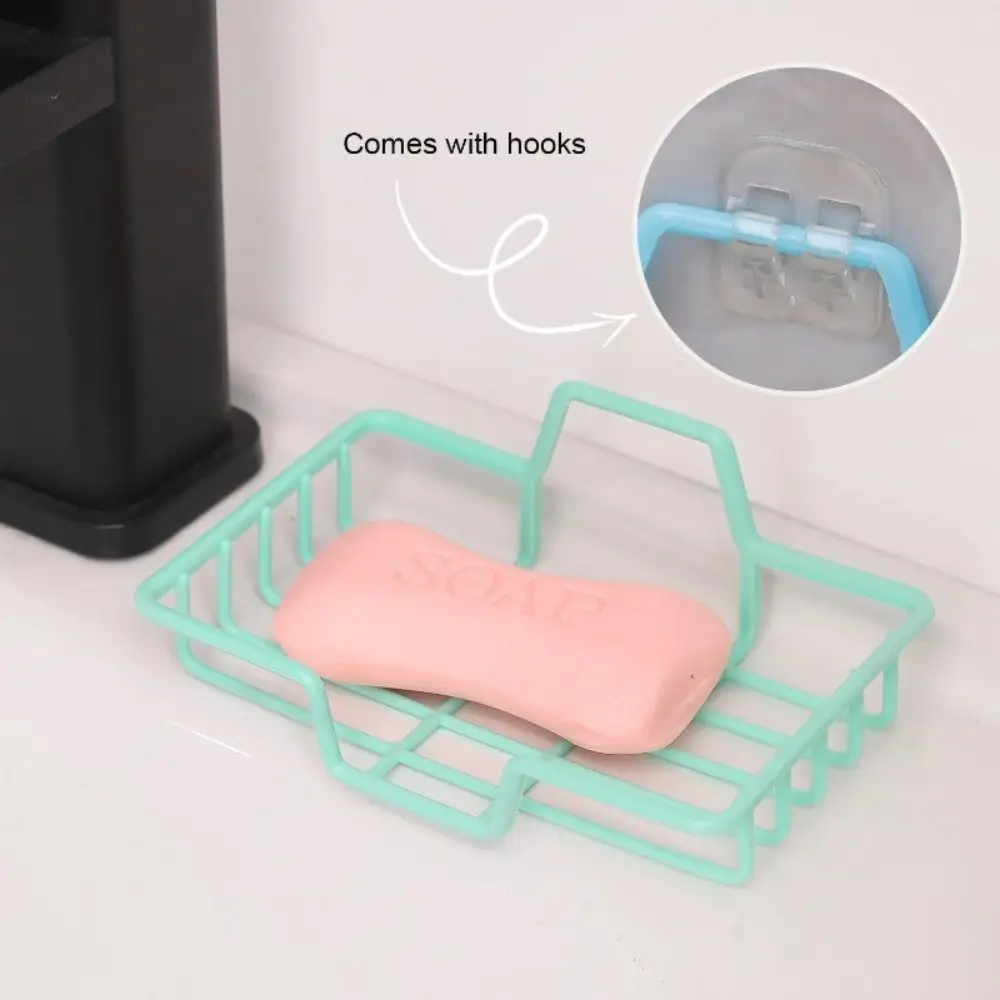 New Wall Mounted Drain Soap Box Space Saving Practical Soap Storage Rack No Punching Soapbox