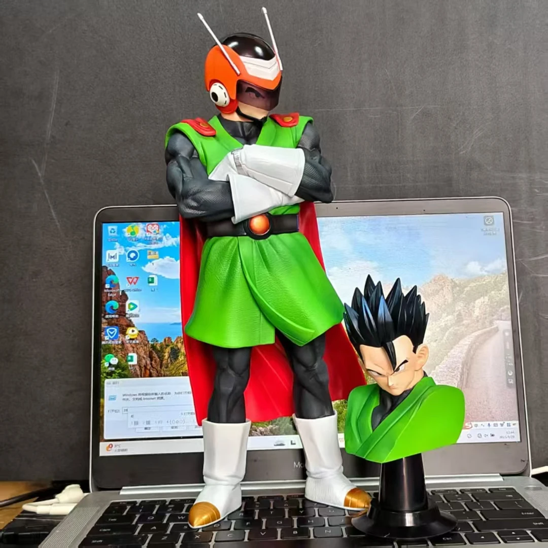 33 cm/13 Zoll Dragon Ball Anime Charaktere Superman Gohan Doppelkopf PVC Actionfigur Figur Modell Sammlung Dekoration