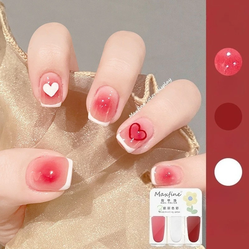 

No-bake fast-drying long-lasting sequins fine glitter ice-transparent nude peel-and-tear 3 bottles of nail polish set manicure