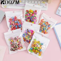 Mini gomme à crayon Kawaii pour enfants, gomme de dessin animé créatif, gomme d'animaux et de fruits, gomme de Noël, papeterie scolaire pour enfants, 50 pièces par sac