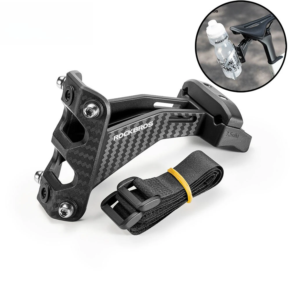 

ROCKBROS Imitation Carbon Fiber Bicycle Water Bottle Holder Adapter Saddle Double Cup Extension Stand Seat Cycling Equipment