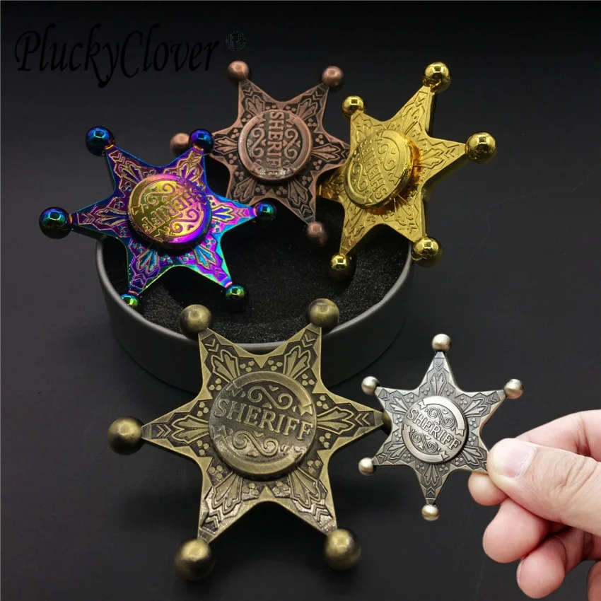 Hexagonal Star Metal Fingertip Gyroscope Fidget Spinner Silent Bearing Hand Cranked Stress Relief Toy Suitable For Children