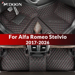 MIDOON Car floor mats for Alfa Romeo Stelvio 2017-2026 2024 2023 2022 21 20 19 18 Custom auto foot Pads automobile carpet cover