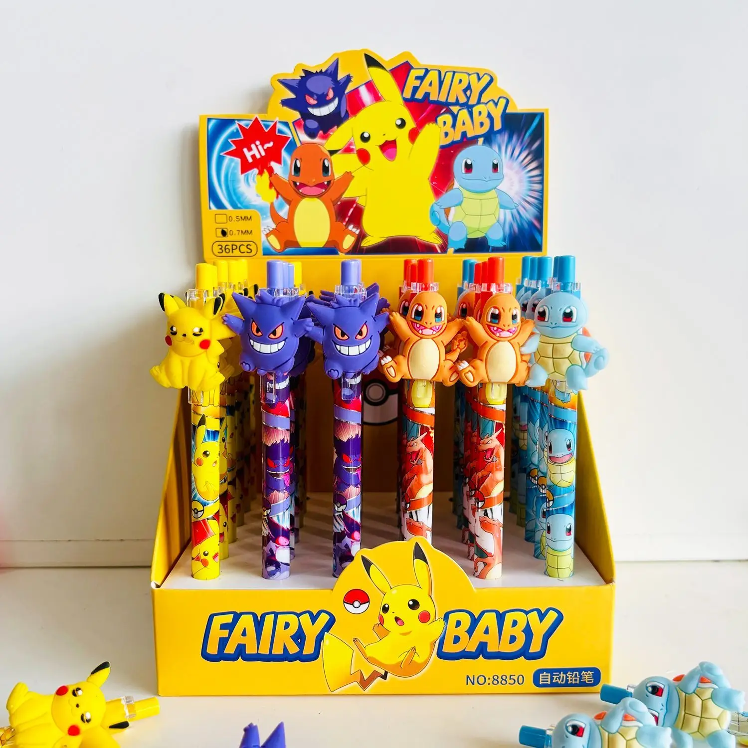 Pokémon Auto Pencil 0.7mm Student Writing Erasable Handwriting Pen Mechanical Pencil School Supplies Study Stationery