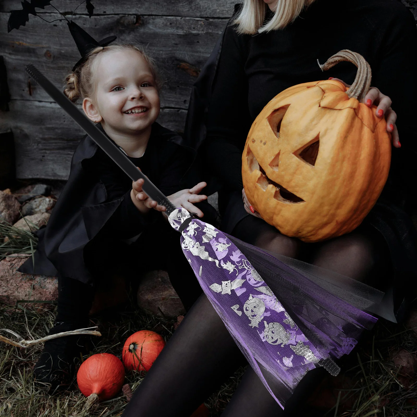 

Halloween Witch Broom Detachable Size Broomstick Halloween Party Cosplay Props Decoration Witch Flying Broom